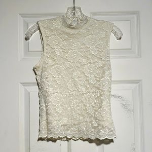 Off white lace tank women's M